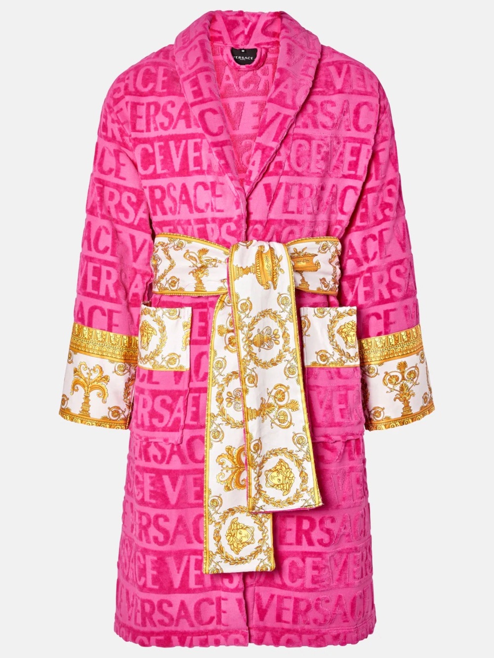 Versace I Love Baroque Belted Bathrobe in Pink
